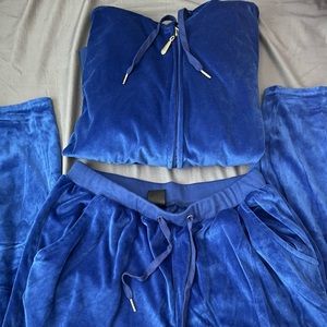 White Mark BLUE VELOUR set size XL